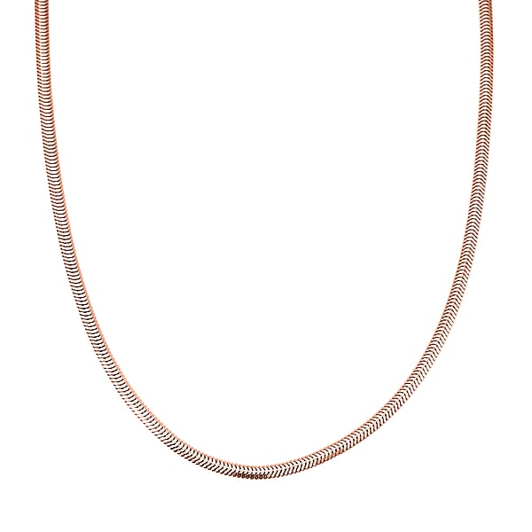 Shop Lc Italian 14K RG Over Sterling Silver Diamond-cut Dragon Tail Chain Necklace (20 Inches) (4.90 Grams)
