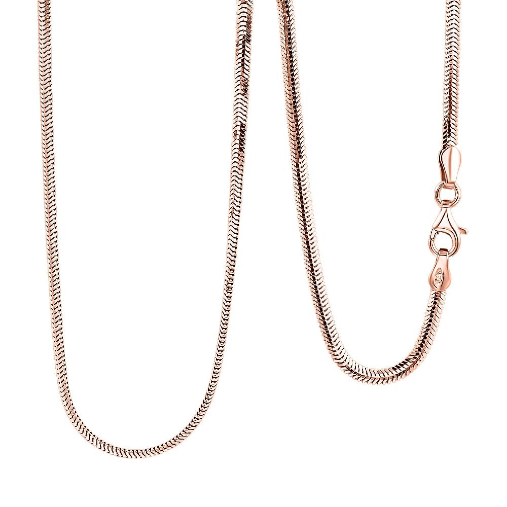 shop lc Italian 14K RG Over Sterling Silver Diamond-cut Dragon Tail Chain Necklace (20 Inches) (4.90 Grams)