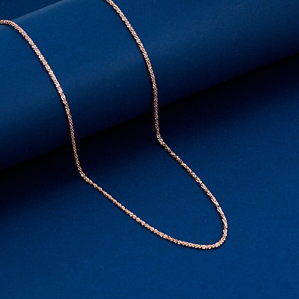 Shop Lc Italian 14K RG Over Sterling Silver Diamond-cut Rock Chain Necklace (20 Inches) (2.36 Grams)