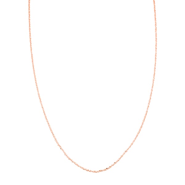 Shop Lc Italian 14K RG Over Sterling Silver Diamond-cut Rock Chain Necklace (20 Inches) (2.36 Grams)