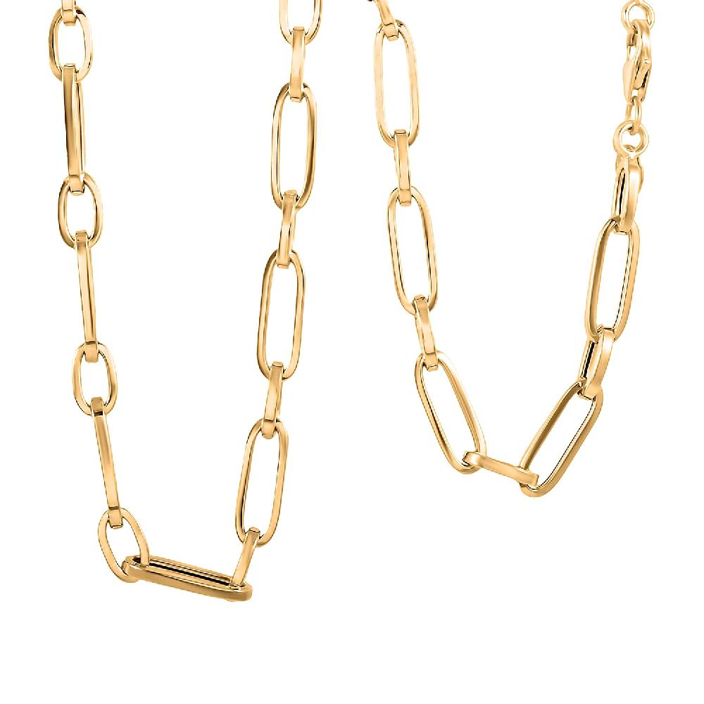 shop lc Italian 14K Yellow Gold 5mm Paperclip Necklace (18 Inches) (8.00 g)
