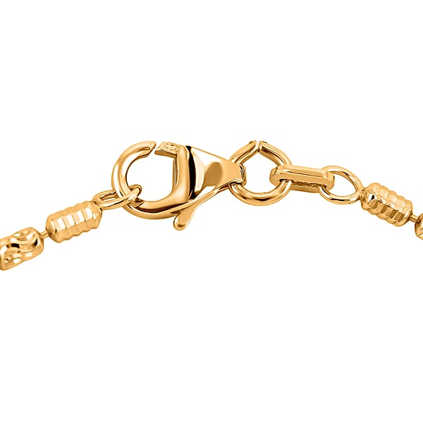 Shop Lc Italian 14K Yellow Gold Over Sterling Silver 2mm Diamond Cut Typhoon Bracelet (7.25 In) 2.40 Grams