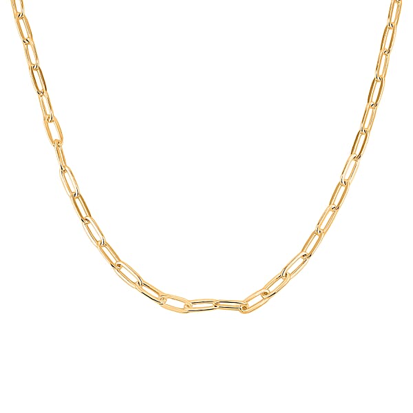 Shop Lc Italian 14K Yellow Gold Over Sterling Silver 3.6mm Paperclip Chain Necklace 24 Inches 12.24 Grams