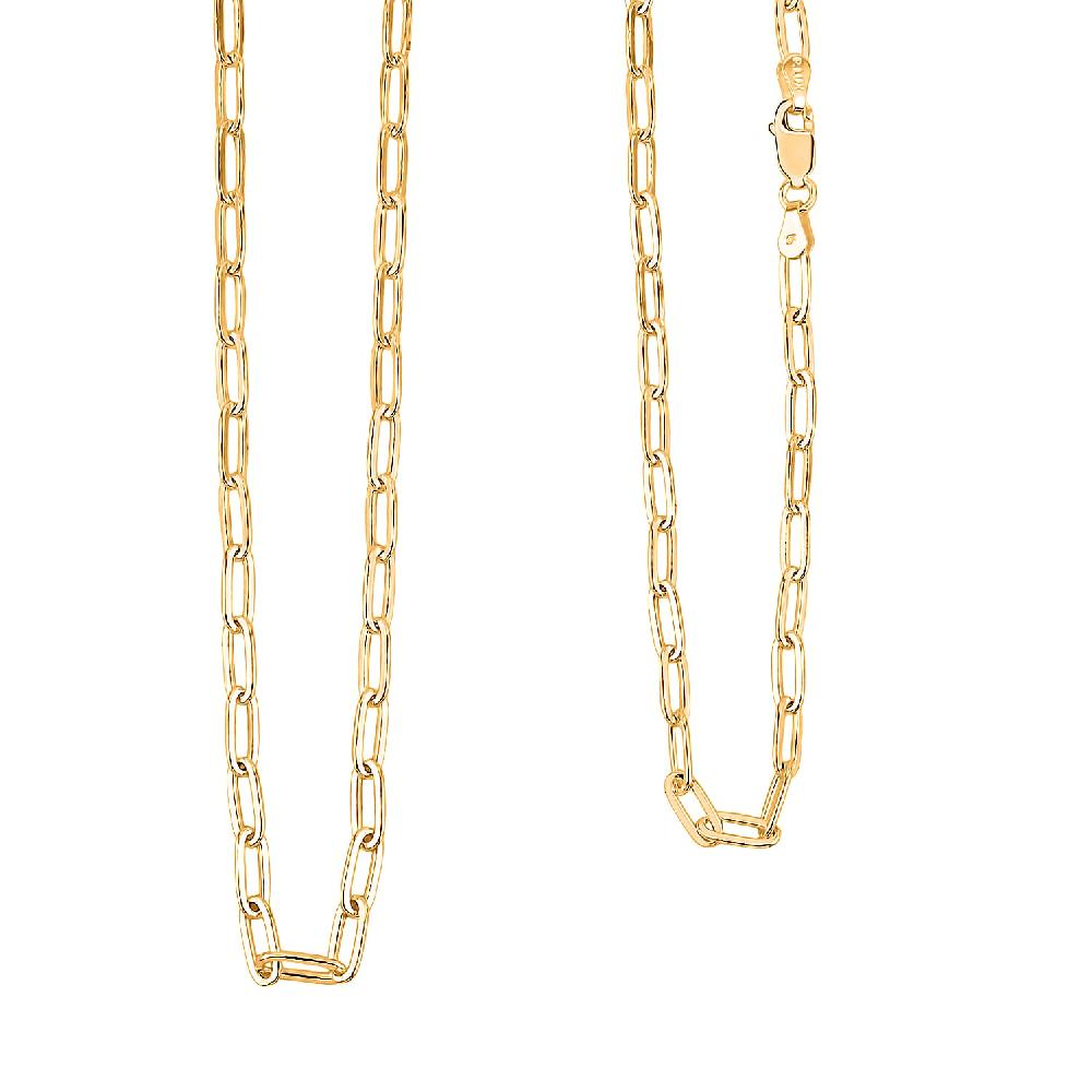shop lc Italian 14K Yellow Gold Over Sterling Silver 3.6mm Paperclip Chain Necklace 24 Inches 12.24 Grams