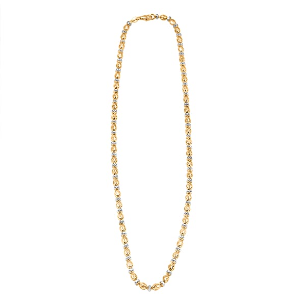 Shop Lc Italian 14K YG Over And Sterling Silver Moon-cut Beaded Chain Necklace (20 Inches) (16.39 Grams)