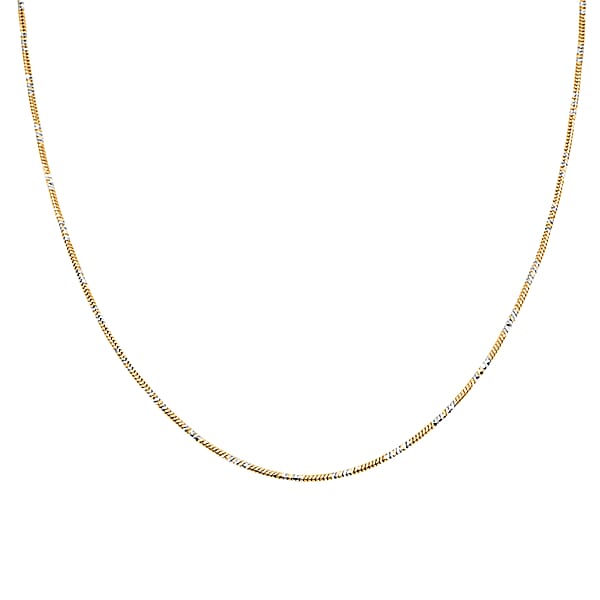Shop Lc Italian 14K YG Over And Sterling Silver Snake Round Brite 1mm Chain Necklace 20 Inches 4 Grams