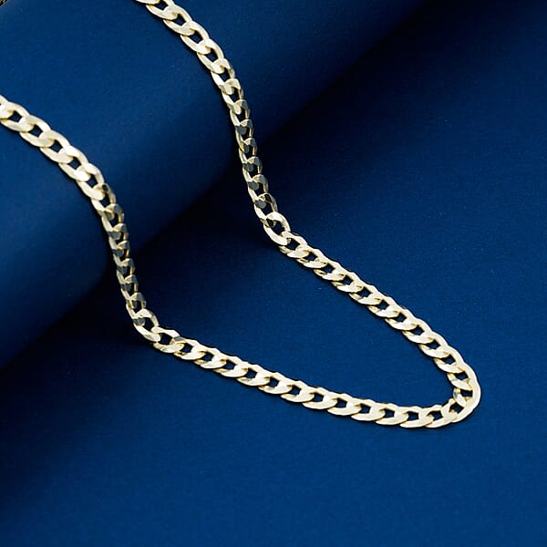 Shop Lc Italian 14K YG Over Sterling Silver Cuban Chain Necklace (24 Inches) (17 Grams)