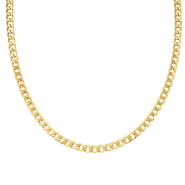 Shop Lc Italian 14K YG Over Sterling Silver Cuban Chain Necklace (24 Inches) (17 Grams)