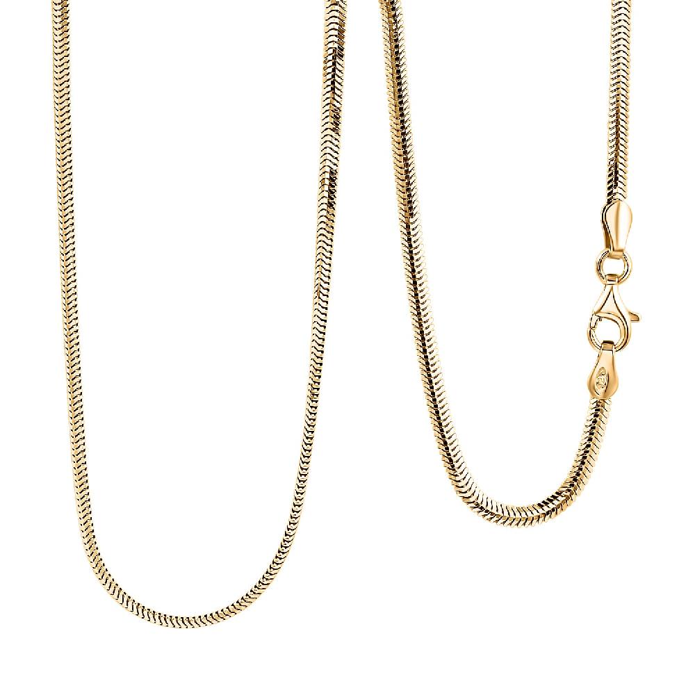 shop lc Italian 14K YG Over Sterling Silver Diamond-cut Dragon Tail Chain Necklace (20 Inches) (5.32 Grams)
