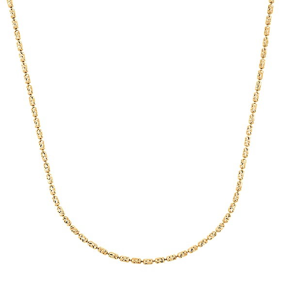 Shop Lc Italian 14K YG Over Sterling Silver Typhoon Fancy Diamond Cut 2mm Necklace 18 Inches 5.5 Grams