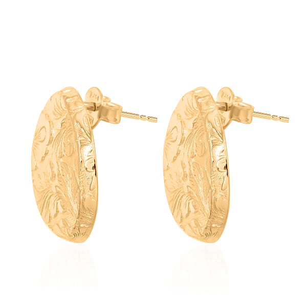 Shop Lc Italian Antique Stencil Earrings In 10K Yellow Gold 2.6 Grams