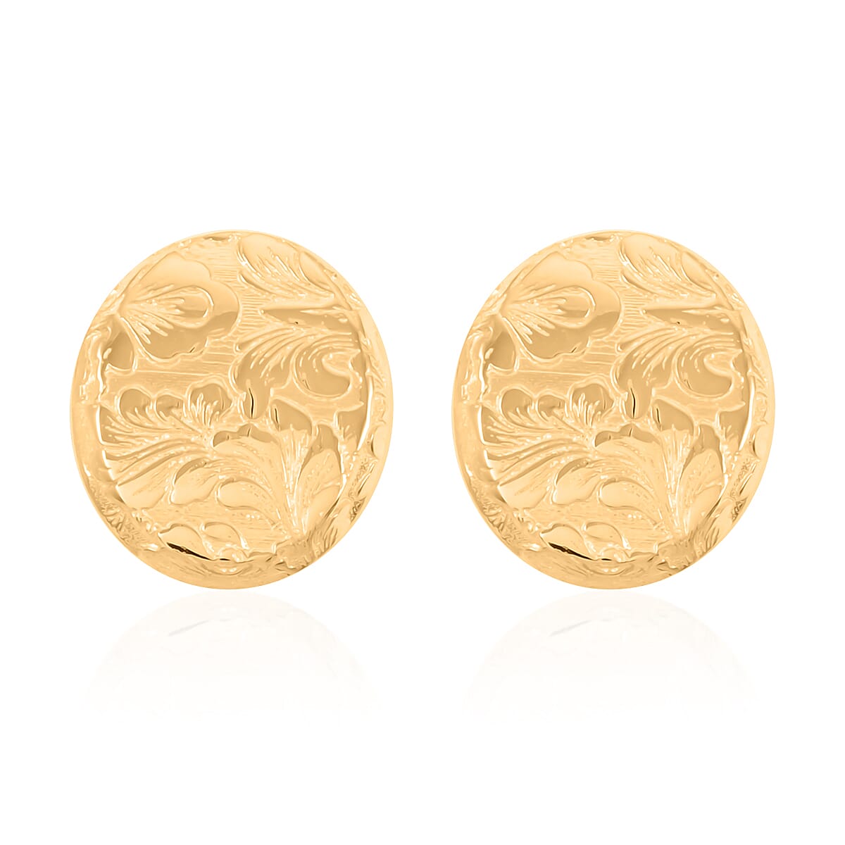 shop lc Italian Antique Stencil Earrings in 10K Yellow Gold 2.6 Grams
