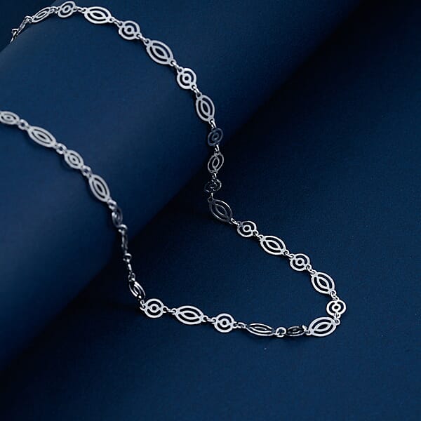 Shop Lc Italian Arte Chain Necklace In Rhodium Over Sterling Silver 4.62 Grams 20 Inches