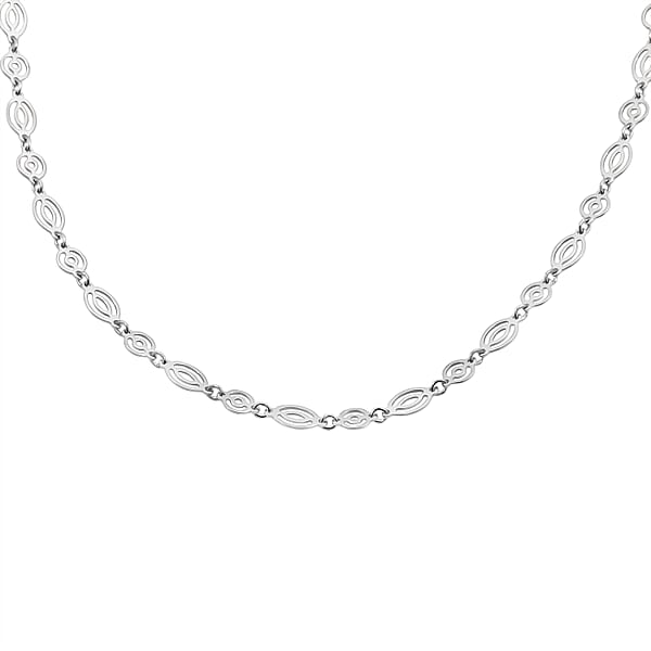 Shop Lc Italian Arte Chain Necklace In Rhodium Over Sterling Silver 4.62 Grams 20 Inches