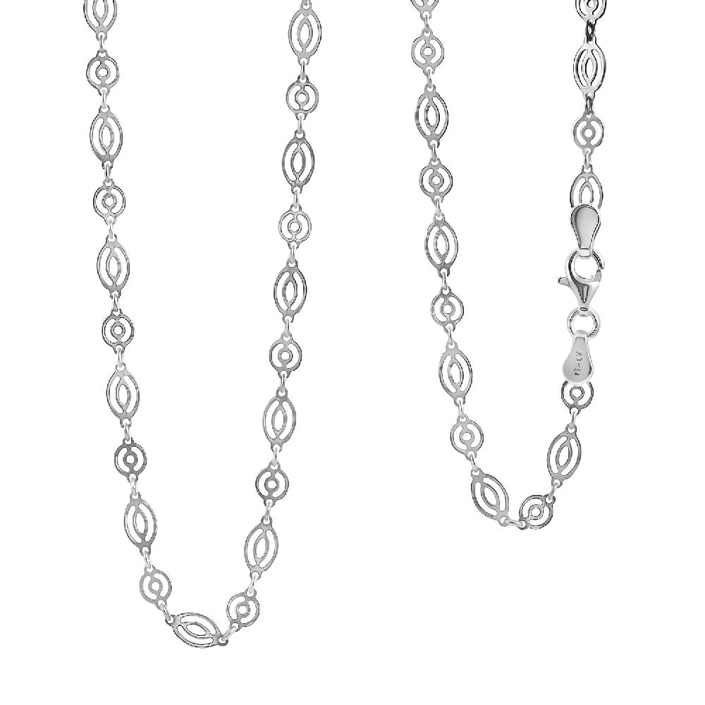 shop lc Italian Arte Chain Necklace in Rhodium Over Sterling Silver 4.62 Grams 20 Inches