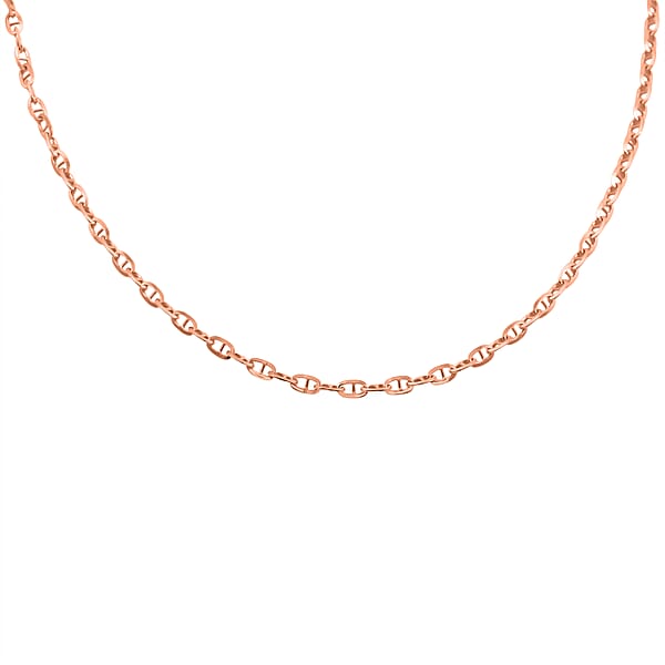 Shop Lc Italian Brillucci Chain Necklace In 14K Rose Gold Over Sterling Silver 4.84 Grams 20 Inches