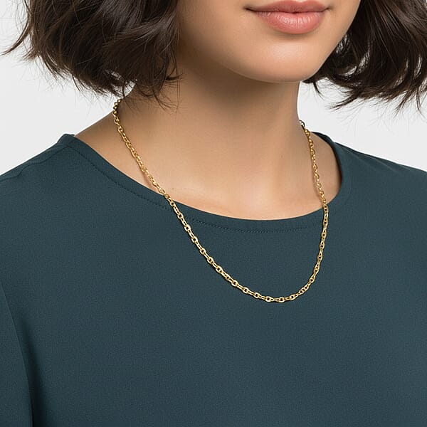 Shop Lc Italian Brillucci Chain Necklace In 14K Yellow Gold Over Sterling Silver 4.84 Grams 20 Inches