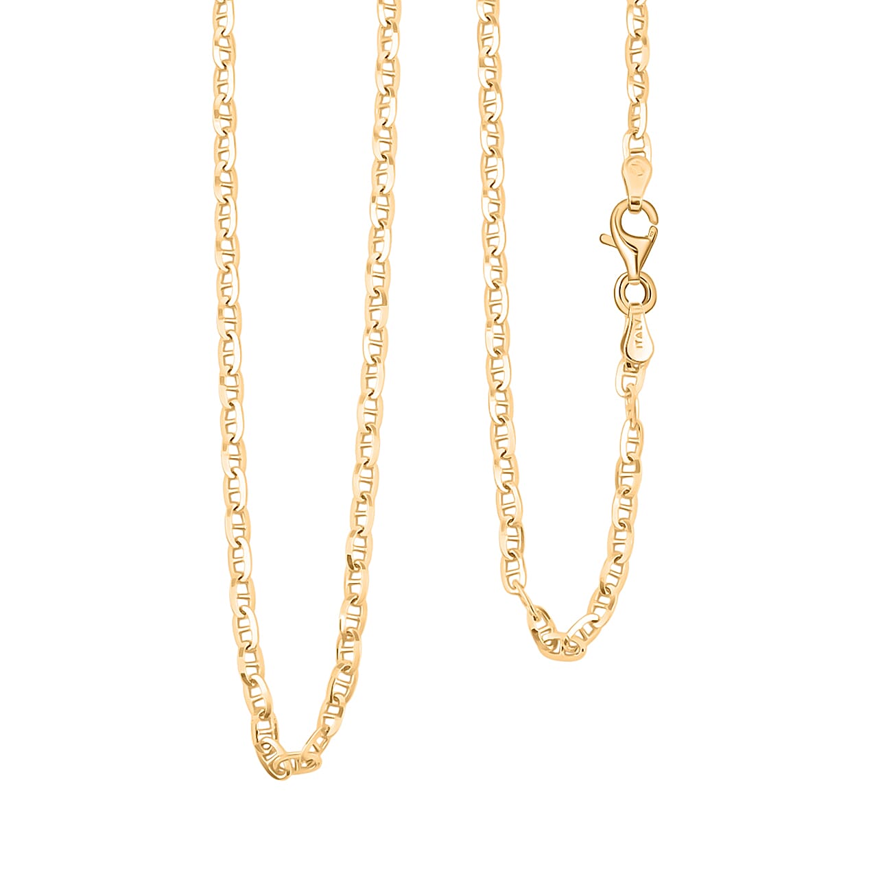 shop lc Italian Brillucci Chain Necklace in 14K Yellow Gold Over Sterling Silver 4.84 Grams 20 Inches