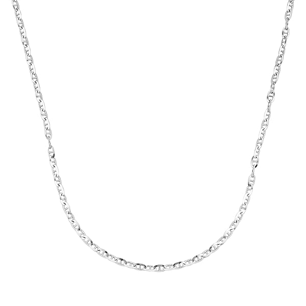 Shop Lc Italian Brillucci Chain Necklace In Rhodium Over Sterling Silver 4.84 Grams 20 Inches