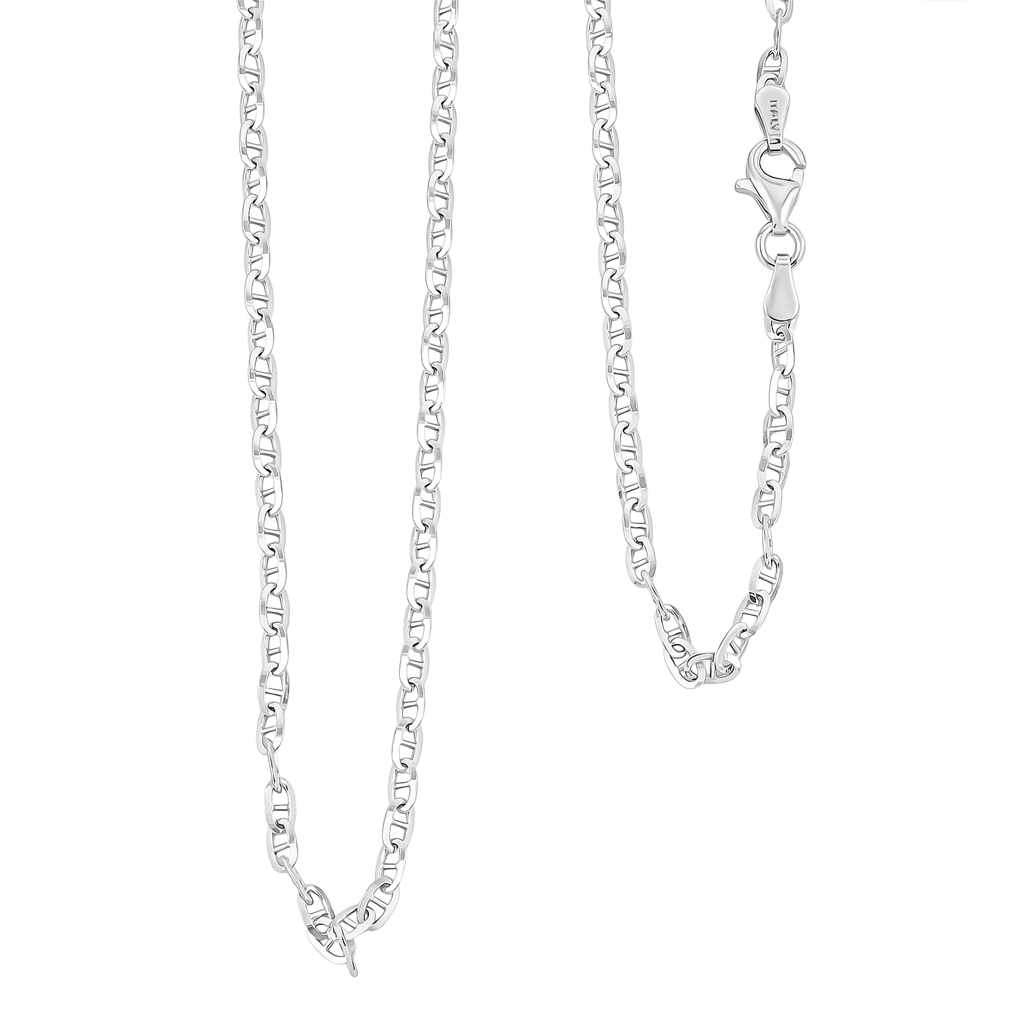 shop lc Italian Brillucci Chain Necklace in Rhodium Over Sterling Silver 4.84 Grams 20 Inches