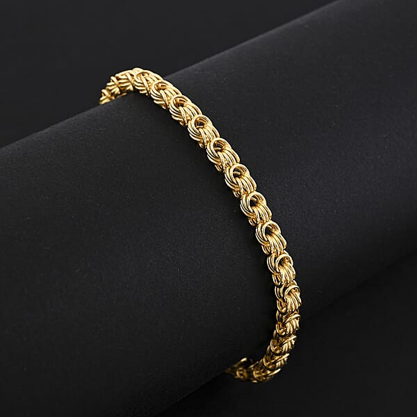 Shop Lc Italian Byzantine Links Chain Bracelet In 10K Yellow Gold (7.50 In) 4.60 Grams