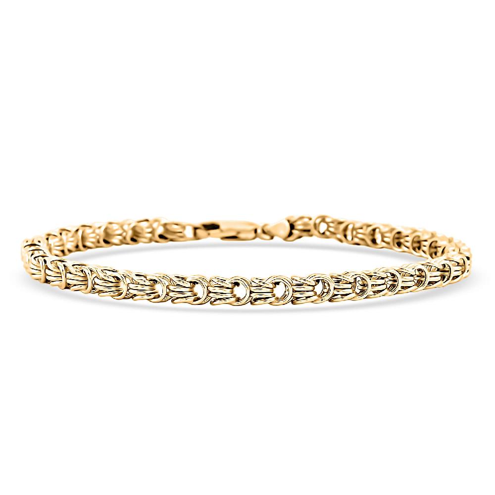 shop lc Italian Byzantine Links Chain Bracelet in 10K Yellow Gold (7.50 In) 4.60 Grams