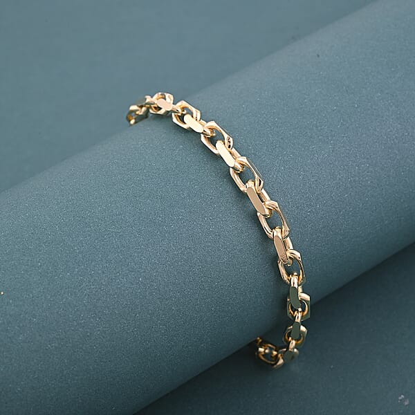 Shop Lc Italian Cable Link Chain Bracelet In 14K Yellow Gold Over Sterling Silver (7.50 In) 10.56 Grams