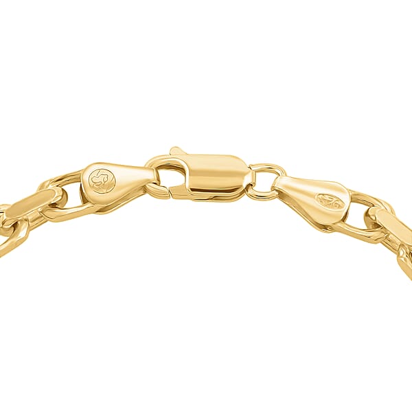 Shop Lc Italian Cable Link Chain Bracelet In 14K Yellow Gold Over Sterling Silver (7.50 In) 10.56 Grams