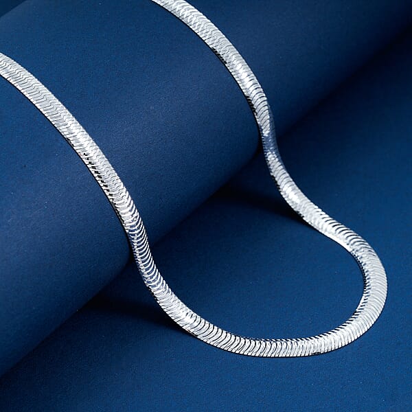 Shop Lc Italian Chain Necklace In Rhodium Over Sterling Silver 12.87 Grams 18 Inches