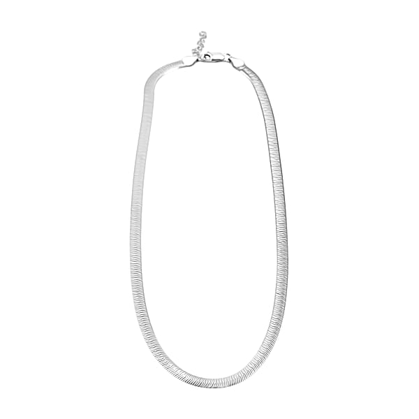 Shop Lc Italian Chain Necklace In Rhodium Over Sterling Silver 12.87 Grams 18 Inches