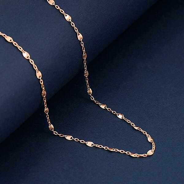 Shop Lc Italian Confetti Chain Necklace In 14K Rose Gold Over Sterling Silver 2.72 Grams 20 Inches