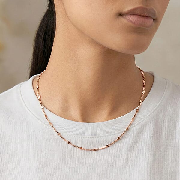 Shop Lc Italian Confetti Chain Necklace In 14K Rose Gold Over Sterling Silver 2.72 Grams 20 Inches