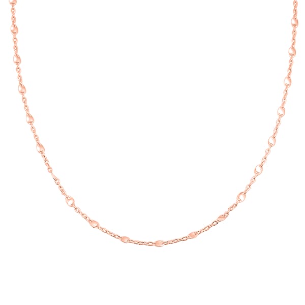 Shop Lc Italian Confetti Chain Necklace In 14K Rose Gold Over Sterling Silver 2.72 Grams 20 Inches