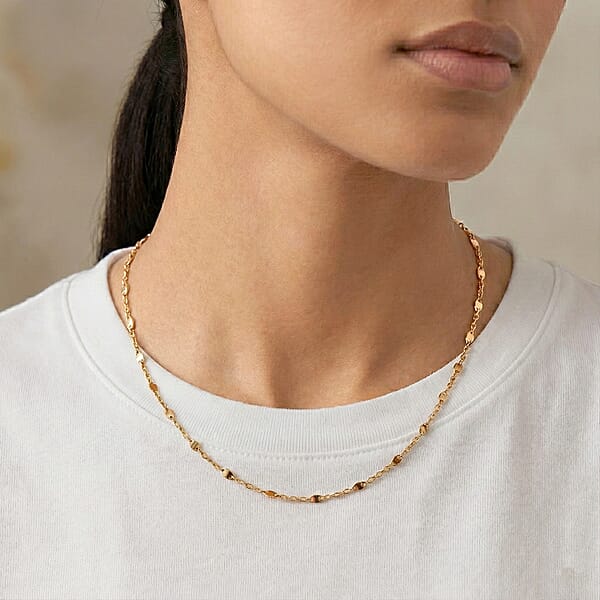 Shop Lc Italian Confetti Chain Necklace In 14K Yellow Gold Over Sterling Silver 2.63 Grams 20 Inches