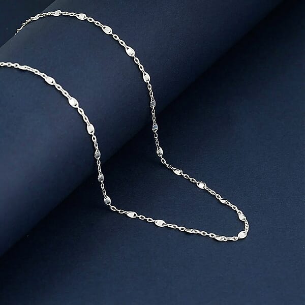 Shop Lc Italian Confetti Chain Necklace In Rhodium Over Sterling Silver 2.71 Grams 20 Inches