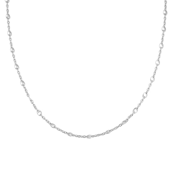 Shop Lc Italian Confetti Chain Necklace In Rhodium Over Sterling Silver 2.71 Grams 20 Inches