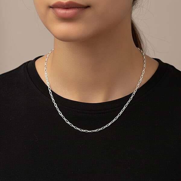 Shop Lc Italian Cuban Link Chain Necklace In Sterling Silver 5.70 Grams 24 Inches