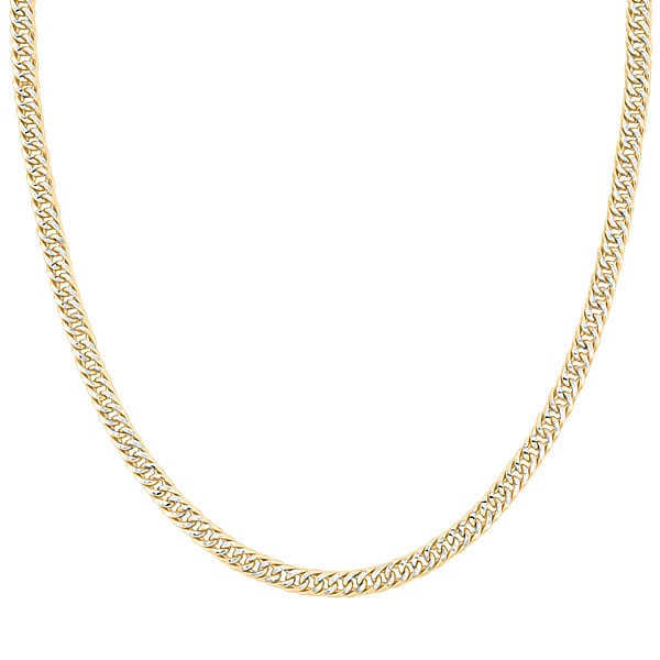 Shop Lc Italian Curb Chain Necklace In 14K YG Over And Sterling Silver 34.3 Grams 22 Inches