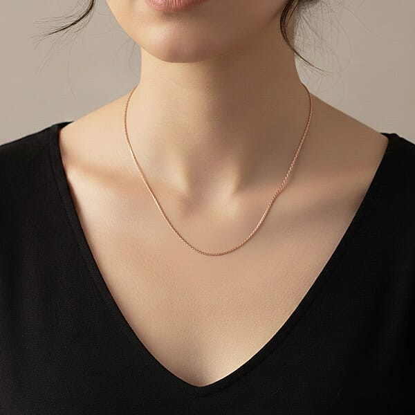 Shop Lc Italian Diamond-cut Rock Chain Necklace In 14K Rose Gold Over Sterling Silver 3.22 Grams 20 Inches