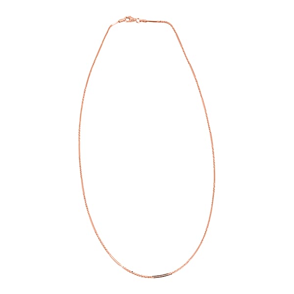 Shop Lc Italian Diamond-cut Rock Chain Necklace In 14K Rose Gold Over Sterling Silver 3.22 Grams 20 Inches