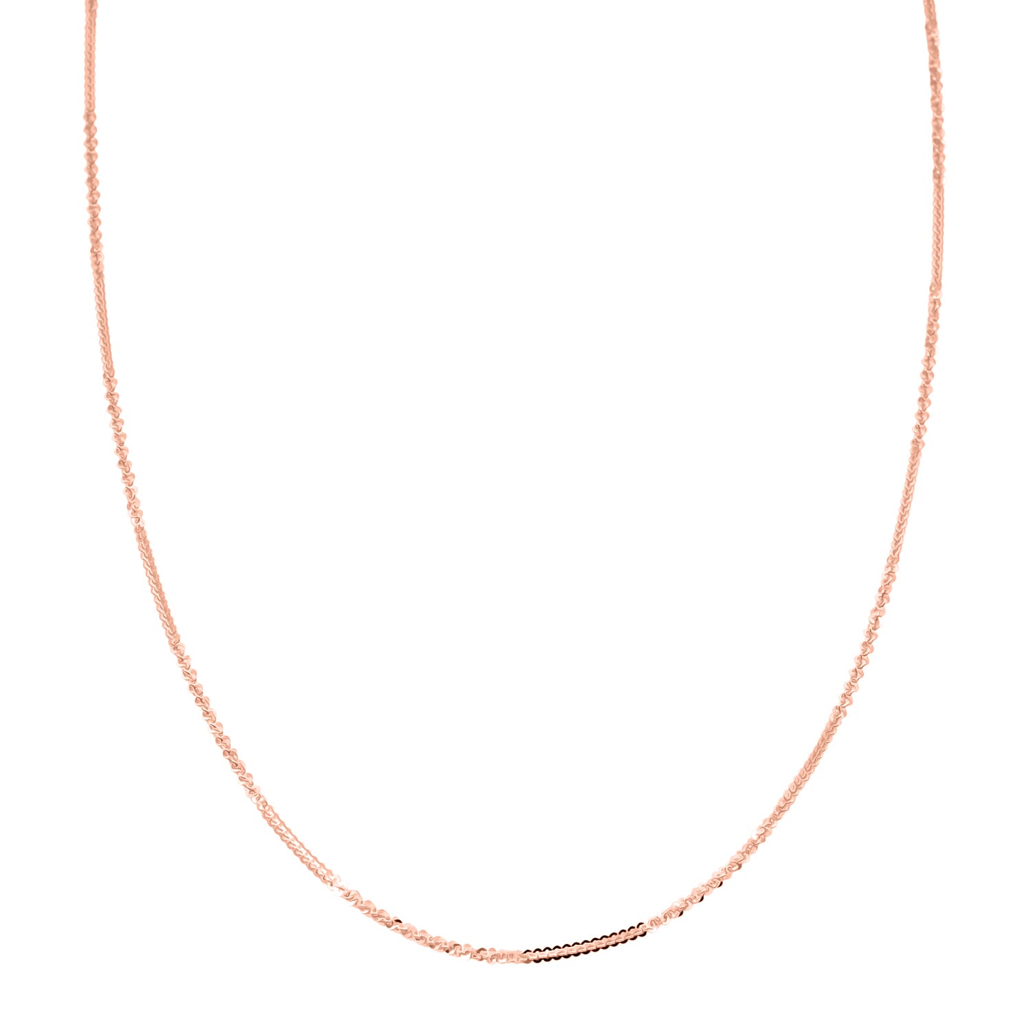 shop lc Italian Diamond-cut Rock Chain Necklace in 14K Rose Gold Over Sterling Silver 3.22 Grams 20 Inches
