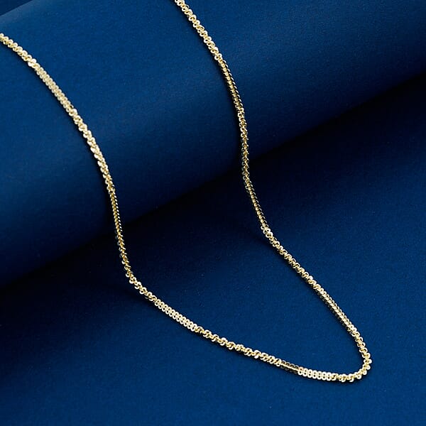 Shop Lc Italian Diamond-cut Rock Chain Necklace In 14K Yellow Gold Over Sterling Silver 3.22 Grams 20 Inches
