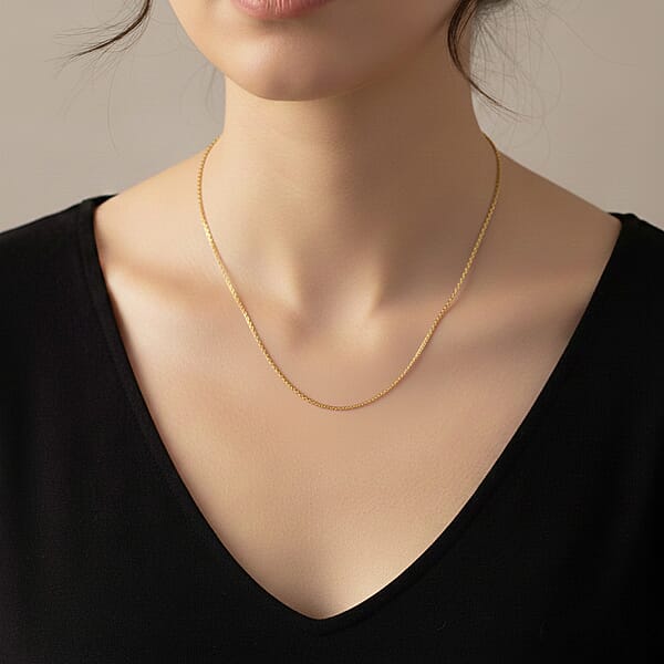 Shop Lc Italian Diamond-cut Rock Chain Necklace In 14K Yellow Gold Over Sterling Silver 3.22 Grams 20 Inches