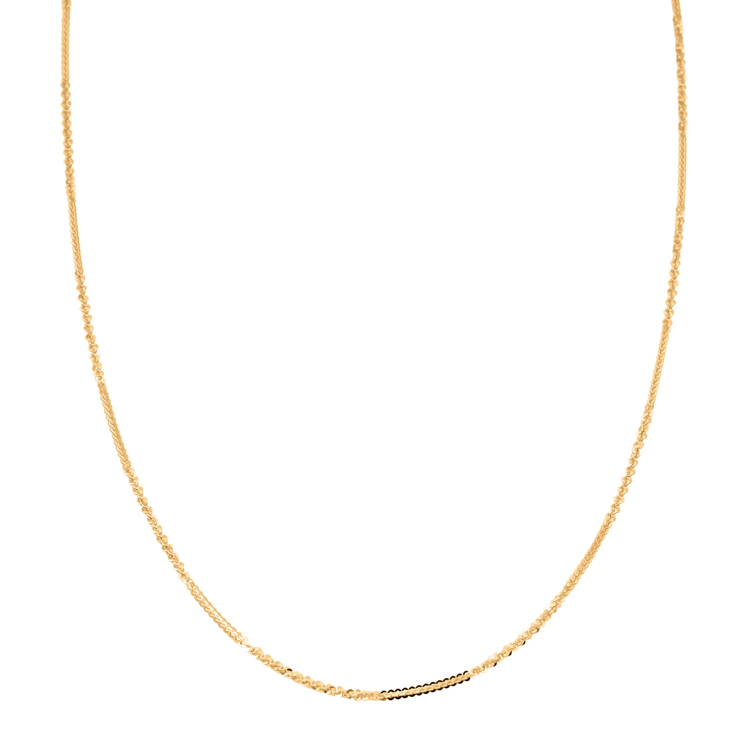 shop lc Italian Diamond-cut Rock Chain Necklace in 14K Yellow Gold Over Sterling Silver 3.22 Grams 20 Inches