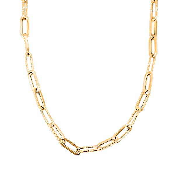 Shop Lc Italian Dual Glow Paperclip Necklace In 10K Yellow Gold 4.6 Grams 18-20 Inches