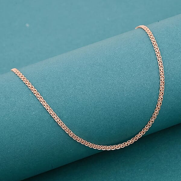 Shop Lc Italian Essential Link Chain Necklace In 14K Rose Gold Over Sterling Silver 3.03 Grams 18 Inches