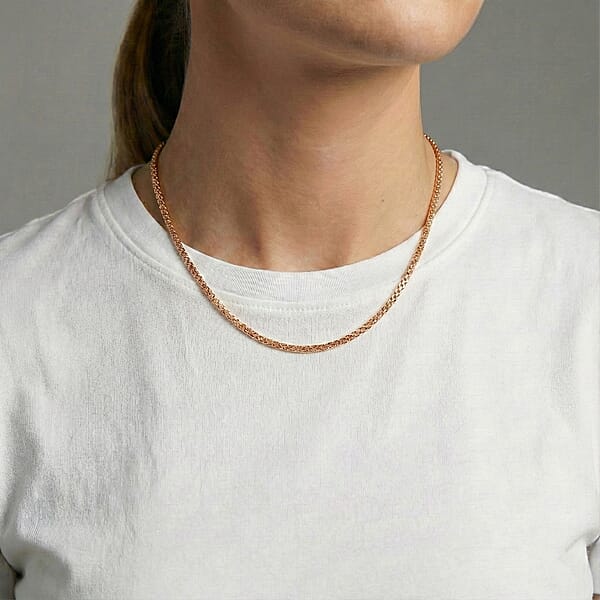 Shop Lc Italian Essential Link Chain Necklace In 14K Rose Gold Over Sterling Silver 3.03 Grams 18 Inches