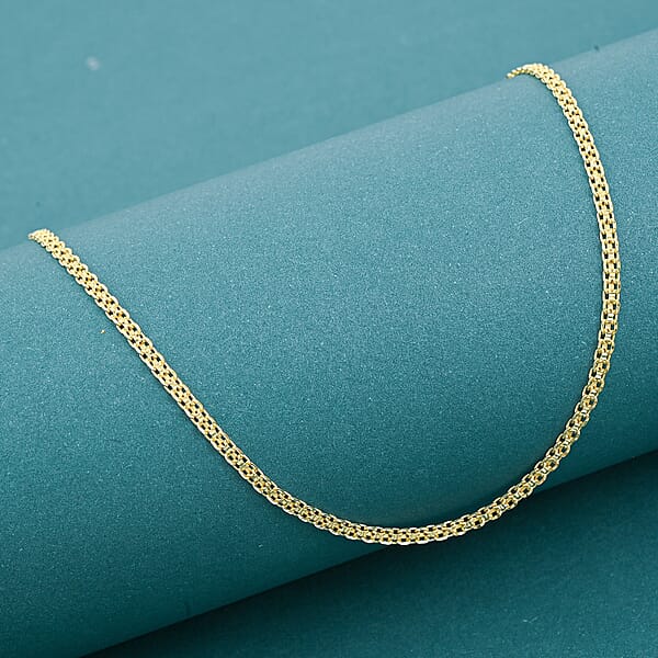 Shop Lc Italian Essential Link Chain Necklace In 14K Yellow Gold Over Sterling Silver 3.12 Grams 18 Inches