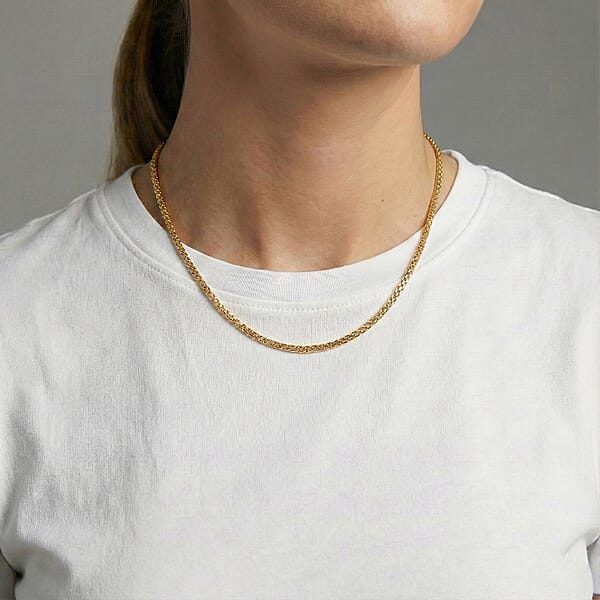 Shop Lc Italian Essential Link Chain Necklace In 14K Yellow Gold Over Sterling Silver 3.12 Grams 18 Inches