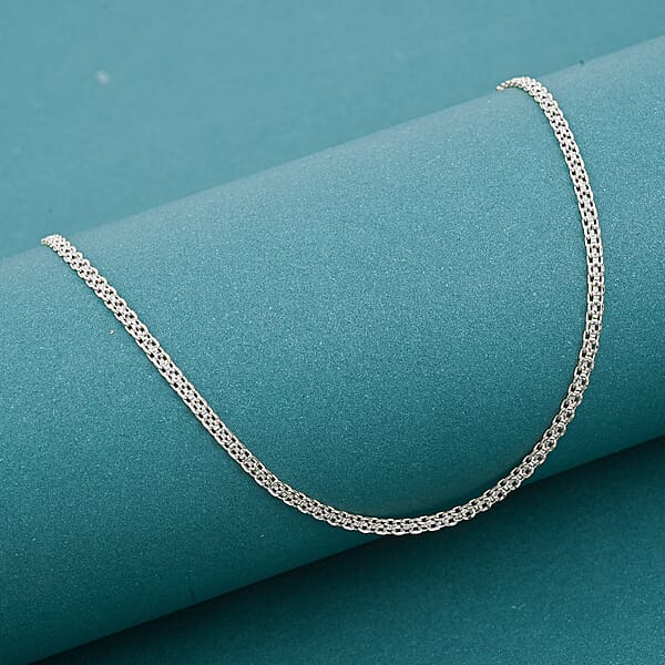 Shop Lc Italian Essential Link Chain Necklace In Rhodium Over Sterling Silver 3.17 Grams 18 Inches